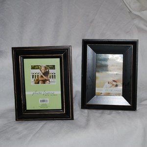 Picture frames (2) one by Sicura and one by Dolgencorp. Black with gold.